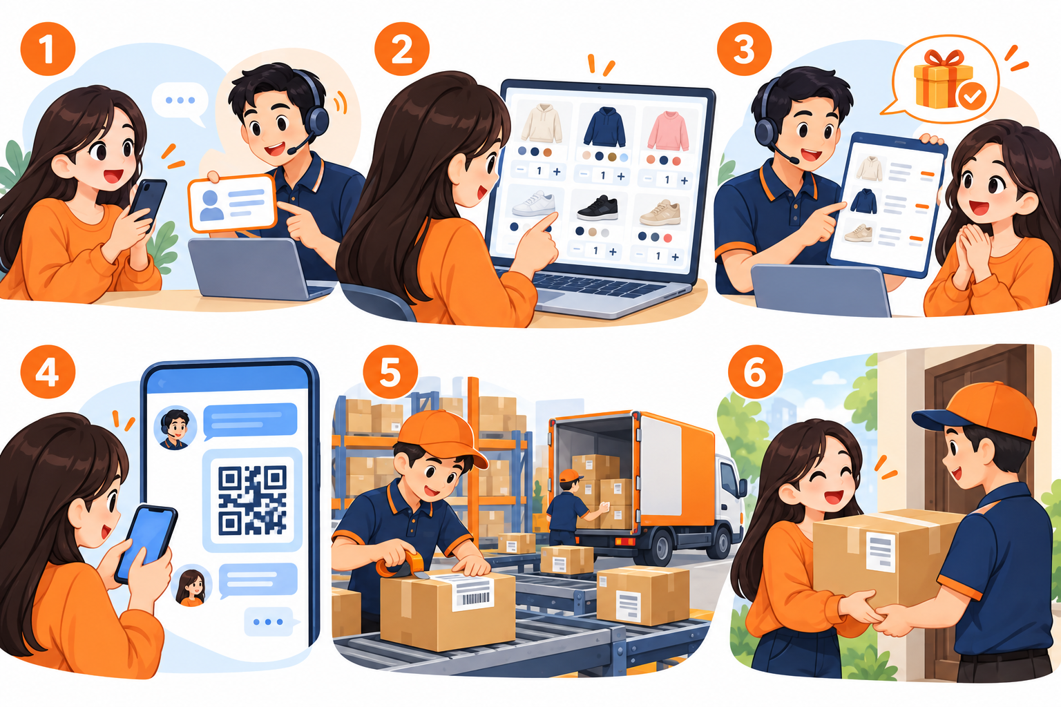 Minh họa 6 bước đặt hộ hàng Trung Quốc cùng An Khang Logistics